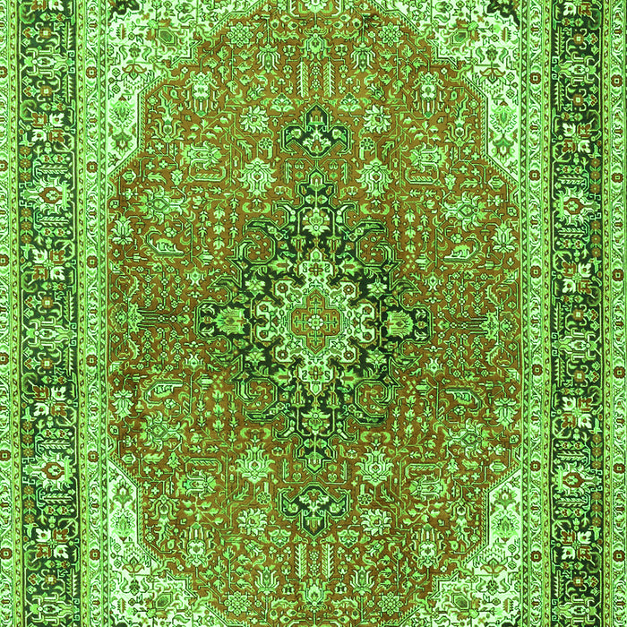 Serging Thickness of Machine Washable Medallion Green Traditional Area Rugs, wshtr2920grn