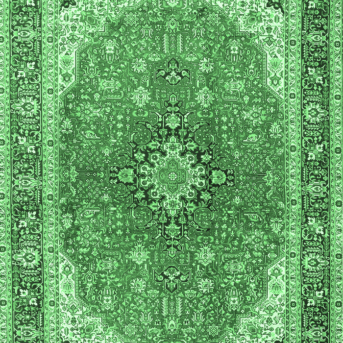 Machine Washable Medallion Emerald Green Traditional Area Rugs, wshtr2920emgrn
