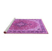 Sideview of Machine Washable Medallion Purple Traditional Area Rugs, wshtr2920pur