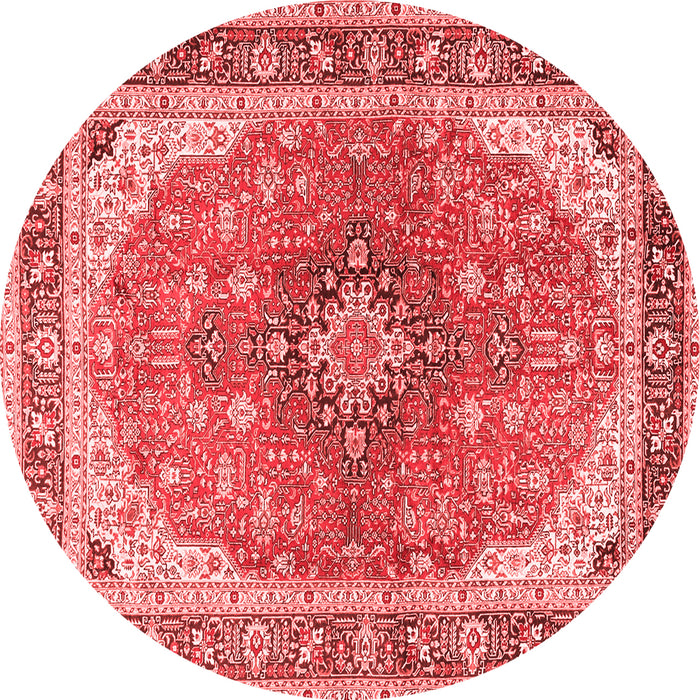 Machine Washable Medallion Red Traditional Rug, wshtr2920red