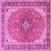 Square Medallion Pink Traditional Rug, tr2920pnk