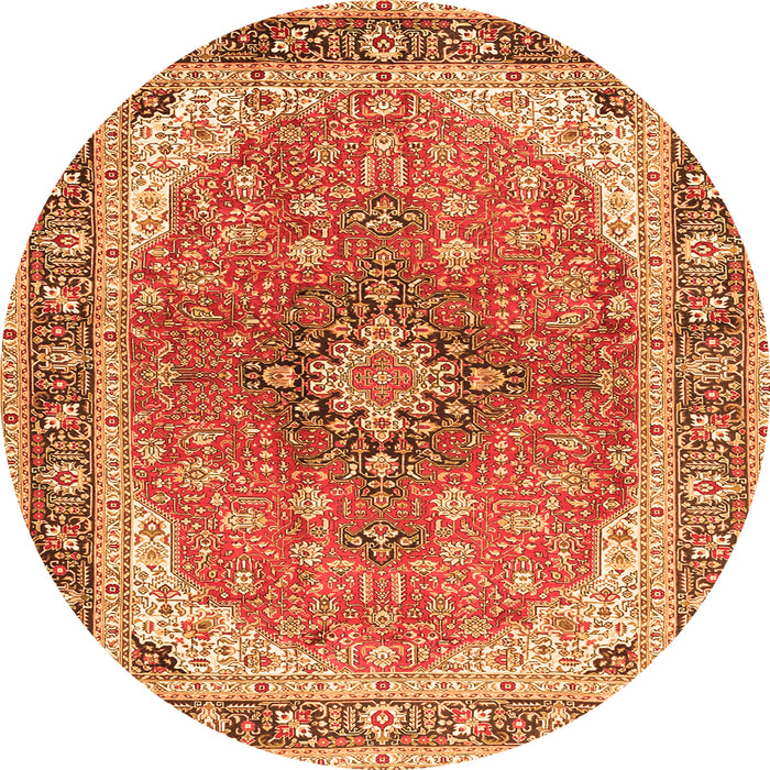 Machine Washable Medallion Orange Traditional Area Rugs, wshtr2920org