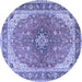 Round Medallion Blue Traditional Rug, tr2920blu