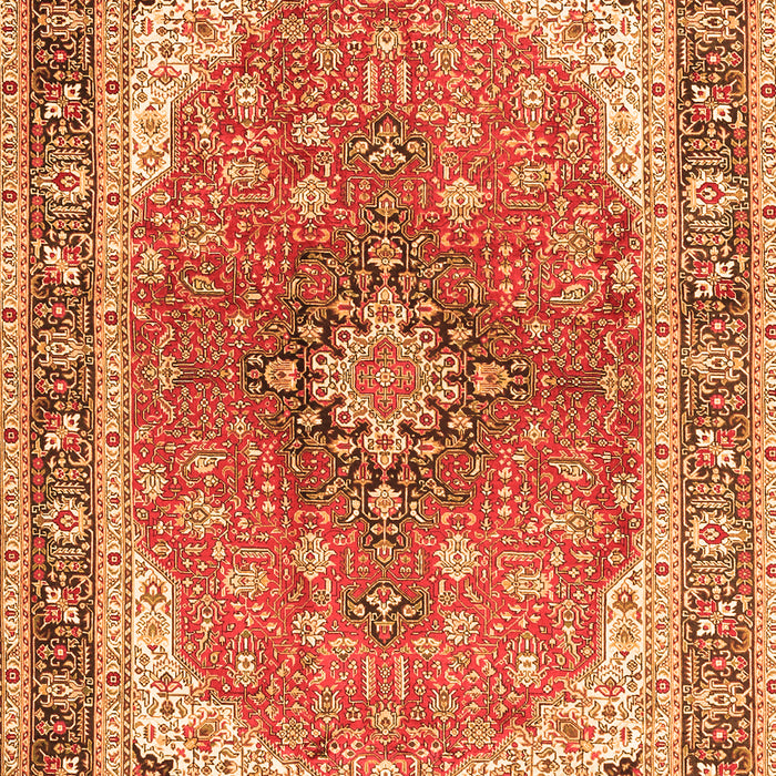 Serging Thickness of Machine Washable Medallion Orange Traditional Area Rugs, wshtr2920org