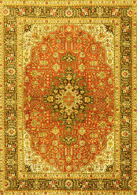 Medallion Yellow Traditional Rug, tr2920yw