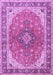 Machine Washable Medallion Purple Traditional Area Rugs, wshtr2920pur