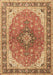 Machine Washable Medallion Brown Traditional Rug, wshtr2920brn