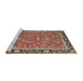 Sideview of Machine Washable Traditional Saffron Red Rug, wshtr2921