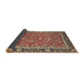 Sideview of Traditional Saffron Red Persian Rug, tr2921