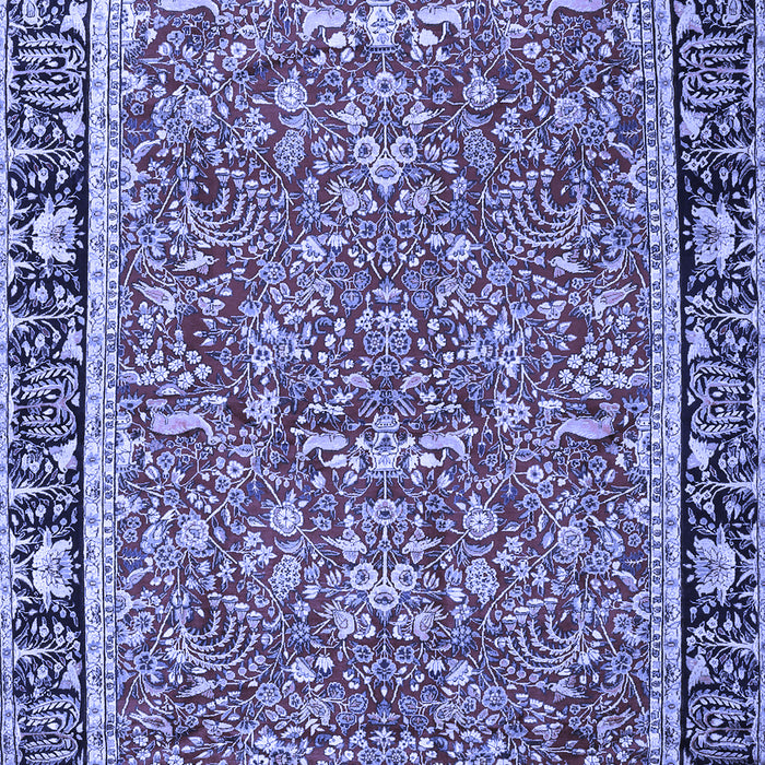 Machine Washable Persian Blue Traditional Rug, wshtr2921blu