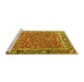 Sideview of Machine Washable Persian Yellow Traditional Rug, wshtr2921yw