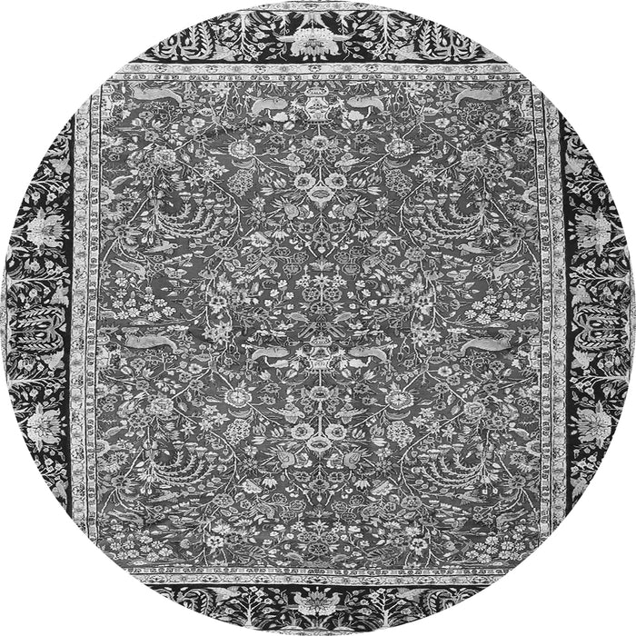Machine Washable Persian Gray Traditional Rug, wshtr2921gry