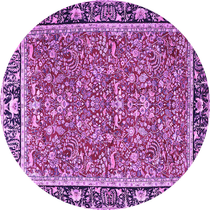 Round Persian Purple Traditional Rug, tr2921pur