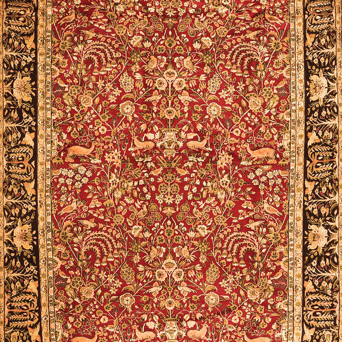 Serging Thickness of Machine Washable Persian Orange Traditional Area Rugs, wshtr2921org