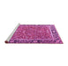 Sideview of Machine Washable Persian Pink Traditional Rug, wshtr2921pnk