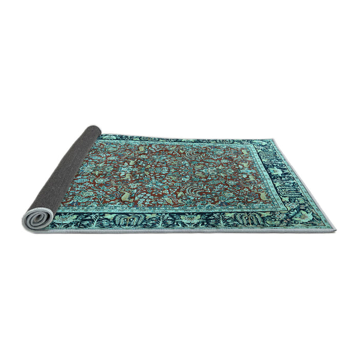 Sideview of Persian Light Blue Traditional Rug, tr2921lblu