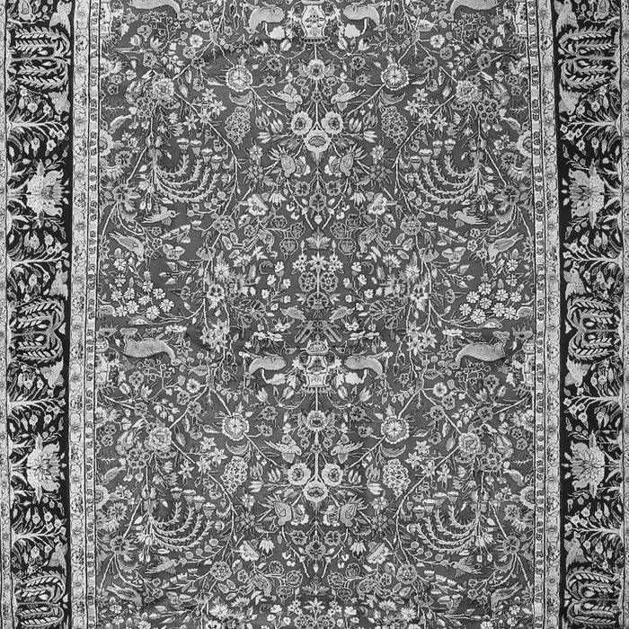 Serging Thickness of Machine Washable Persian Gray Traditional Rug, wshtr2921gry