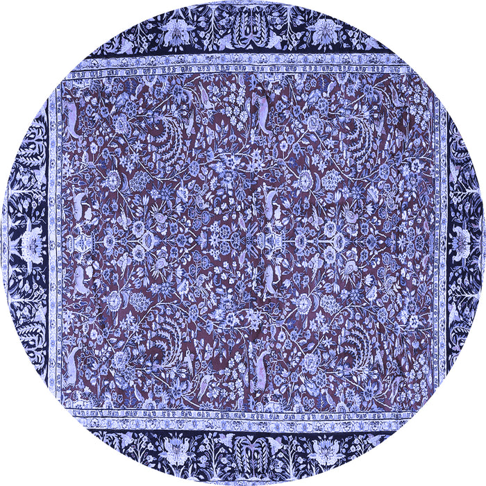 Round Persian Blue Traditional Rug, tr2921blu