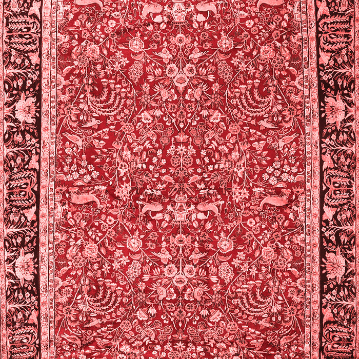 Machine Washable Persian Red Traditional Rug, wshtr2921red