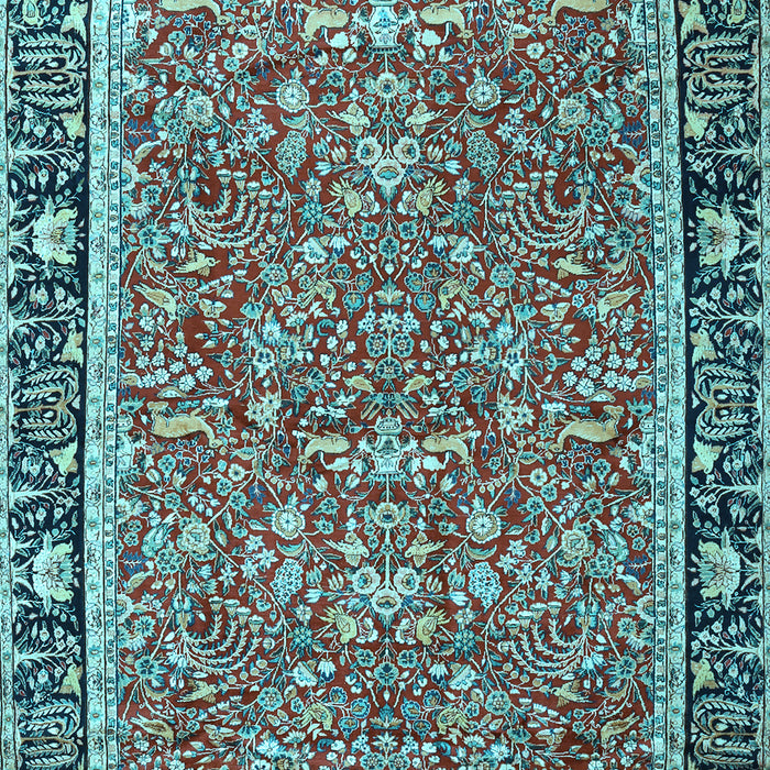 Machine Washable Persian Light Blue Traditional Rug, wshtr2921lblu