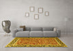 Machine Washable Persian Yellow Traditional Rug in a Living Room, wshtr2921yw