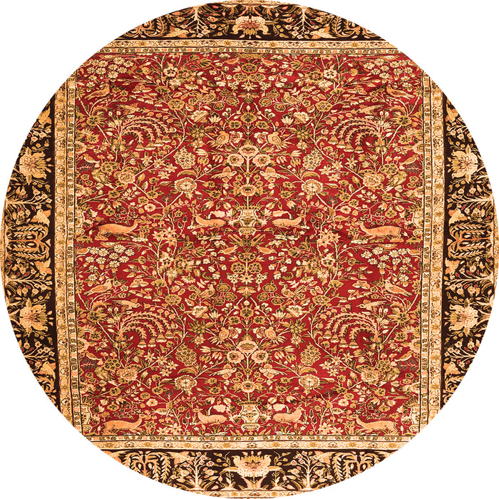 Square Persian Orange Traditional Rug, tr2921org