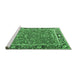 Sideview of Machine Washable Persian Emerald Green Traditional Area Rugs, wshtr2921emgrn