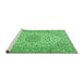 Sideview of Machine Washable Persian Emerald Green Traditional Area Rugs, wshtr2922emgrn