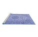 Sideview of Machine Washable Persian Blue Traditional Rug, wshtr2922blu