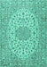 Machine Washable Persian Turquoise Traditional Area Rugs, wshtr2922turq