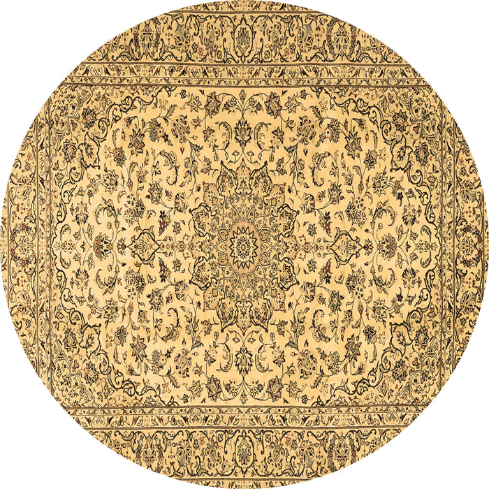 Round Machine Washable Persian Brown Traditional Rug, wshtr2922brn