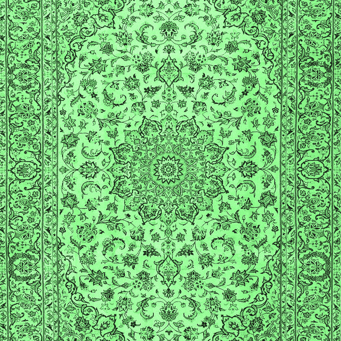 Machine Washable Persian Emerald Green Traditional Area Rugs, wshtr2922emgrn