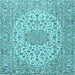 Square Machine Washable Persian Light Blue Traditional Rug, wshtr2922lblu