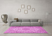 Machine Washable Persian Pink Traditional Rug in a Living Room, wshtr2922pnk