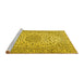 Sideview of Machine Washable Persian Yellow Traditional Rug, wshtr2922yw