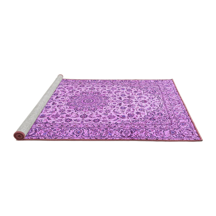 Sideview of Machine Washable Persian Purple Traditional Area Rugs, wshtr2922pur