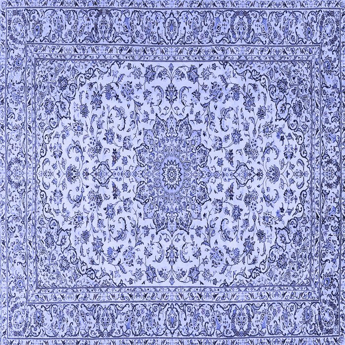 Square Machine Washable Persian Blue Traditional Rug, wshtr2922blu