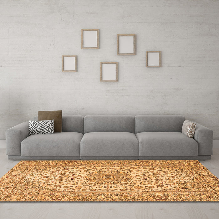 Machine Washable Persian Orange Traditional Area Rugs in a Living Room, wshtr2922org