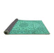 Sideview of Persian Turquoise Traditional Rug, tr2922turq