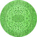 Square Persian Green Traditional Rug, tr2922grn