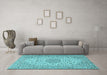 Machine Washable Persian Light Blue Traditional Rug in a Living Room, wshtr2922lblu