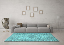 Machine Washable Persian Light Blue Traditional Rug in a Living Room, wshtr2922lblu