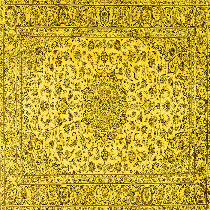 Square Machine Washable Persian Yellow Traditional Rug, wshtr2922yw