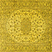 Square Machine Washable Persian Yellow Traditional Rug, wshtr2922yw