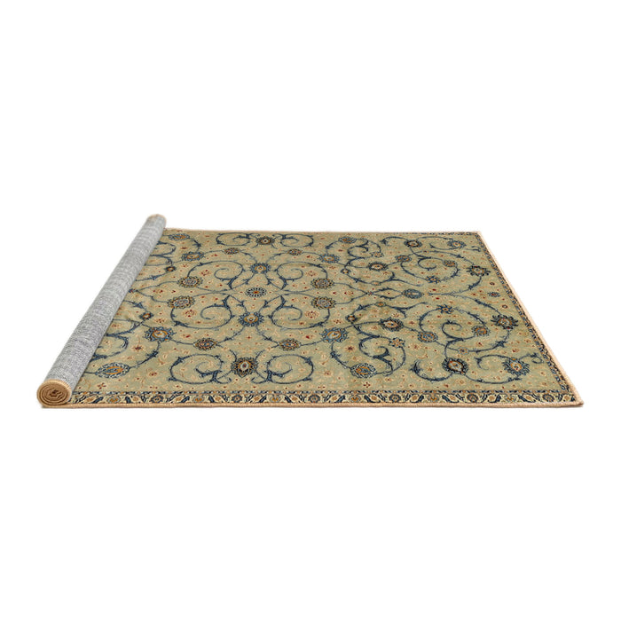 Sideview of Machine Washable Traditional Brown Rug, wshtr2923