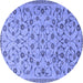 Round Persian Blue Traditional Rug, tr2923blu