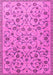 Machine Washable Persian Pink Traditional Rug, wshtr2923pnk