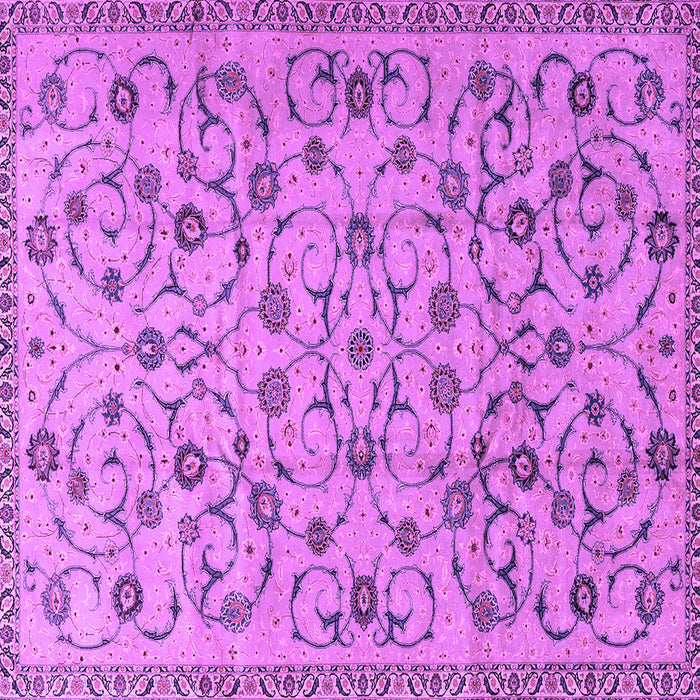Square Machine Washable Persian Purple Traditional Area Rugs, wshtr2923pur