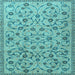 Square Persian Light Blue Traditional Rug, tr2923lblu