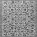 Round Machine Washable Persian Gray Traditional Rug, wshtr2923gry